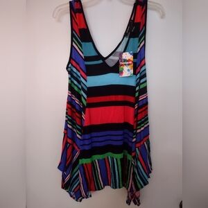 BNWT Desigual Shark Bite Hem Geometrical Design Top